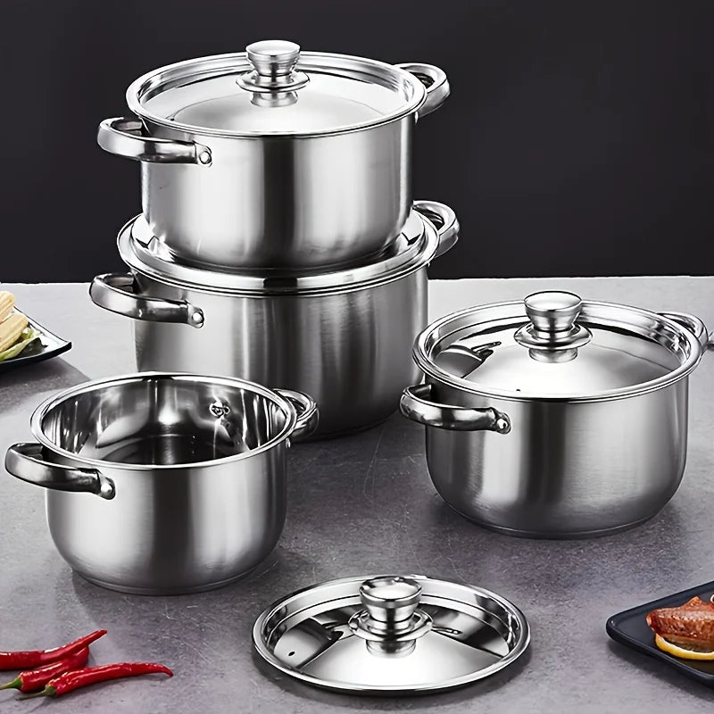 NovaChef Stainless Steel Cookware, 4-Piece Set For Everyday Use