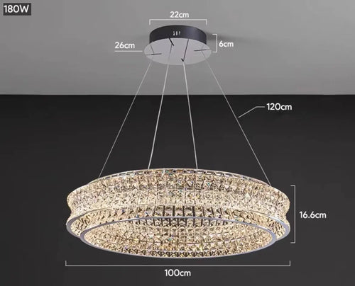 Lámparas Redondas de Cristal Aurora Luxe en Acabado Acero Inoxidable