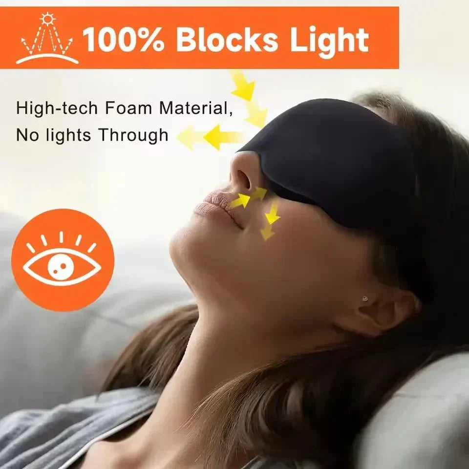 NoctiShade 6D lysblokkerende minneskum sovemaske for dyp søvn og vippeextensions
