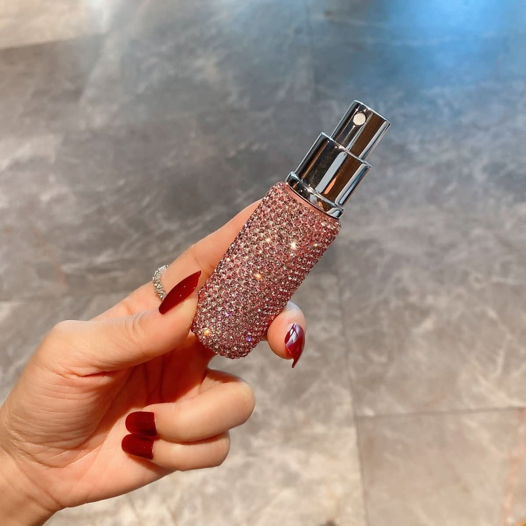 CrystalGlow Påfyllbar Parfymflaska Diamantdesign 10 ml Resestorlek För Resan