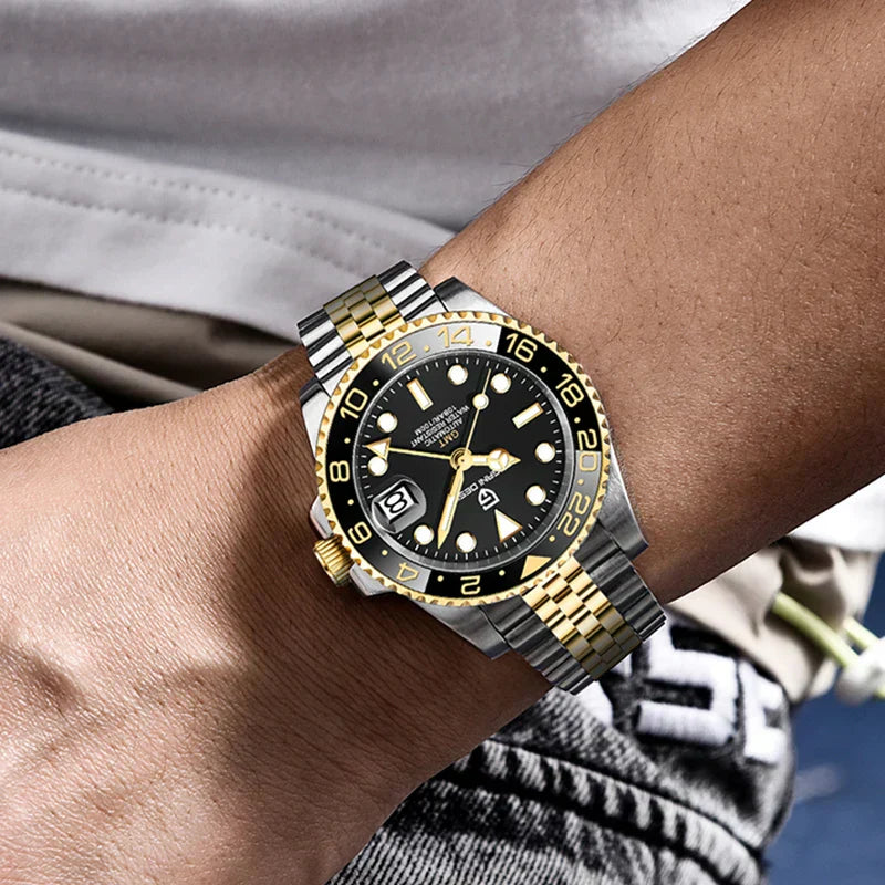 Aureon GMT Herrklocka Automatisk med 40 mm boett i rostfritt stål