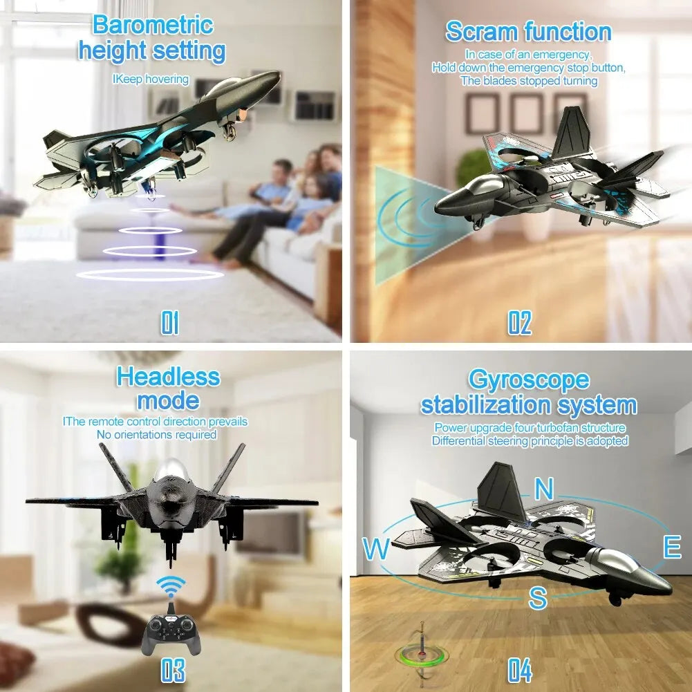 RC Combat Drone With Gravity Sensor And Quad Motors For Stable Flight