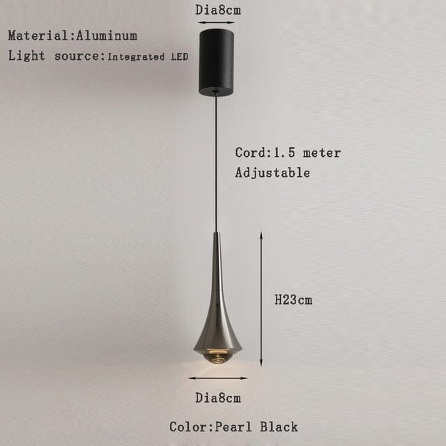 Elara glazen druppel LED hanglamp met heldere kap