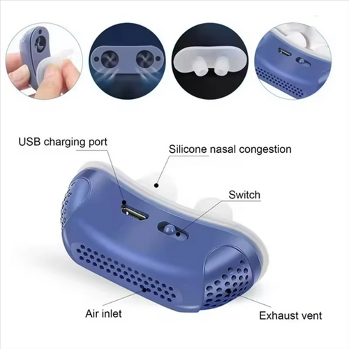 Dispositivo eléctrico ajustable para reducir los ronquidos con flujo de aire personalizado para noches tranquilas | Atiets