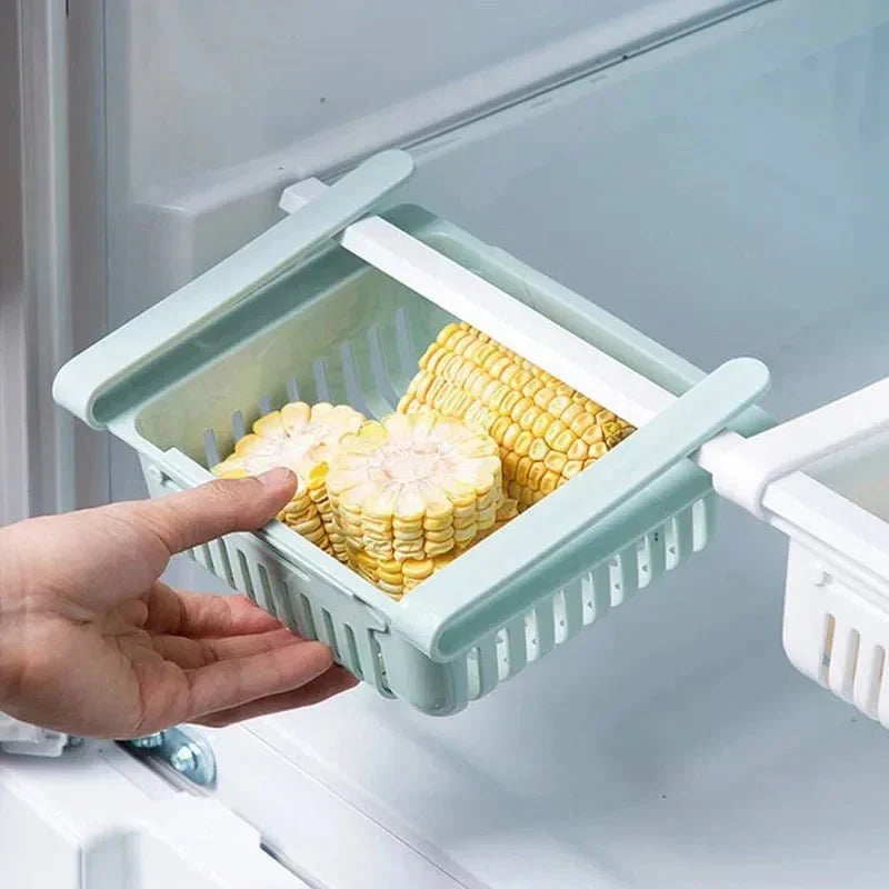 ChillNest utdragbar kylskåpshängande låda för ägg och frukt köksorganisatör