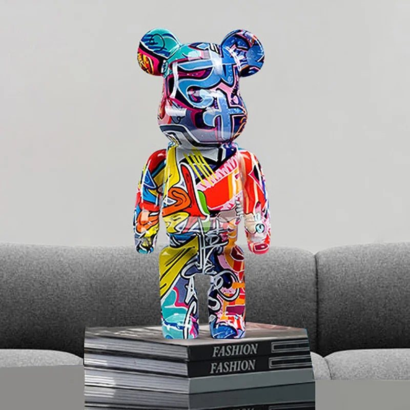CityCub Bear Figurine In Street Art Style With Built-In Tray For Desk Or Shelf