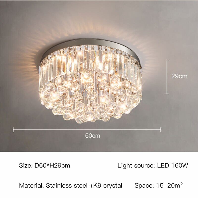 Luma Crystal LED Plafondlamp in Chroom met Regendruppelmotief