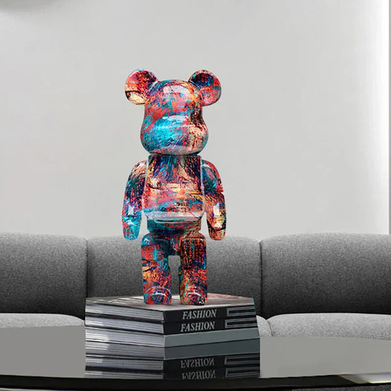 CityCub Bear Figurine In Street Art Style With Built-In Tray For Desk Or Shelf