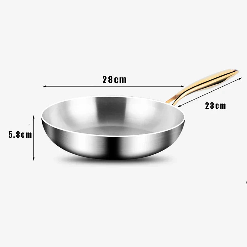 Patelnia wok Aurelin 28 cm ze stali nierdzewnej 316 z powłoką nieprzywierającą