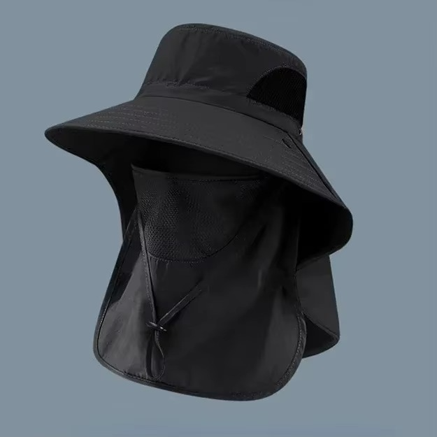 Sun Hat With UV Protection, Wide Brim, And Neck Flap For Hiking, Fishing, And Camping