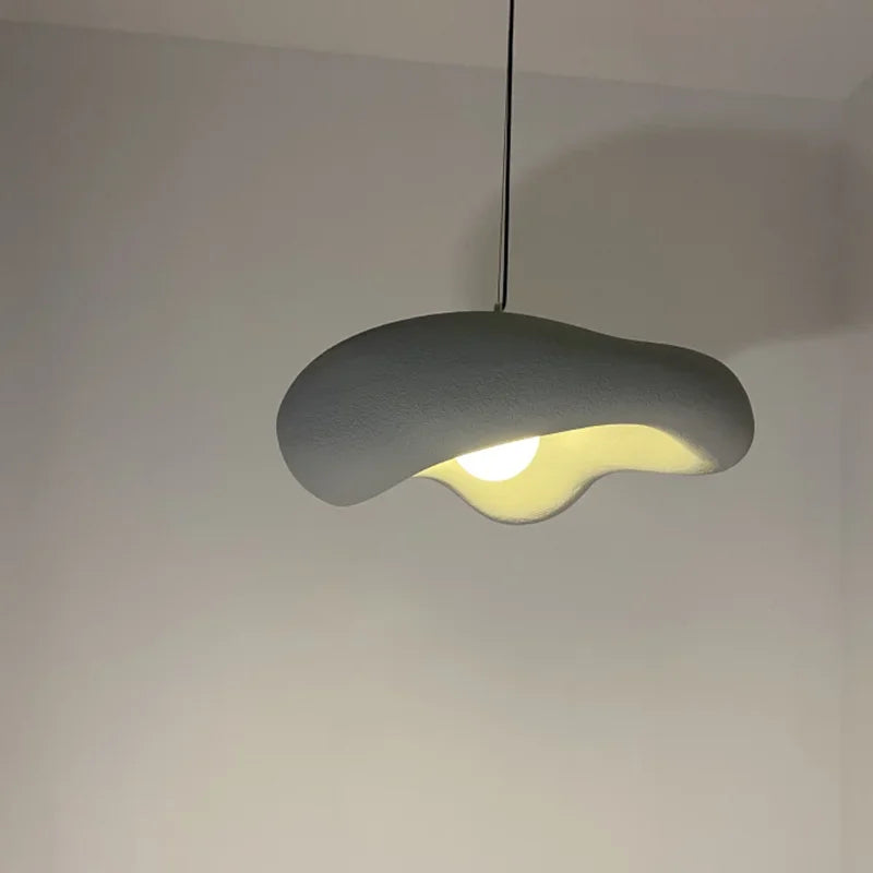 Kovara Nordic Wabi-Sabi Handcrafted Pendant Light With Polystyrene Lampshade