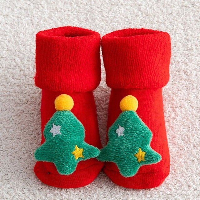 SunnySteps Çocuk Noel Çorapları Yumuşak Rahat Sıcaklık ve Şenlikli Motiflerle