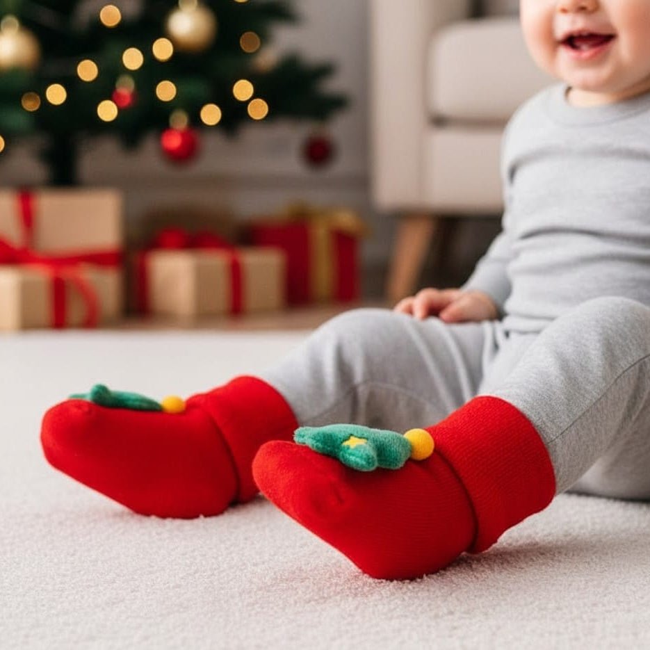 SunnySteps Çocuk Noel Çorapları Yumuşak Rahat Sıcaklık ve Şenlikli Motiflerle