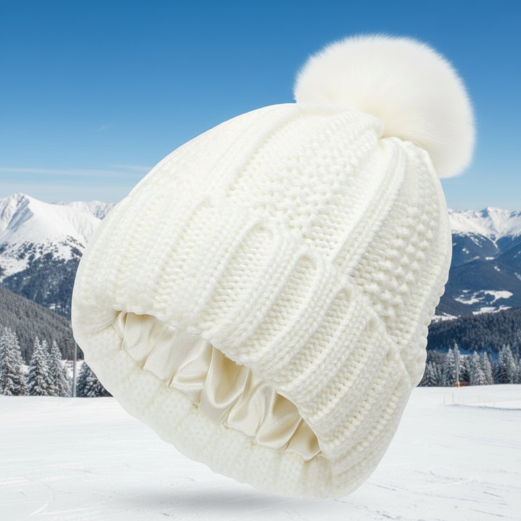 Cappello con Pon Pon Antistatico AuroraFlex con Fodera in Seta per Capelli Sani da Indossare Ogni Giorno