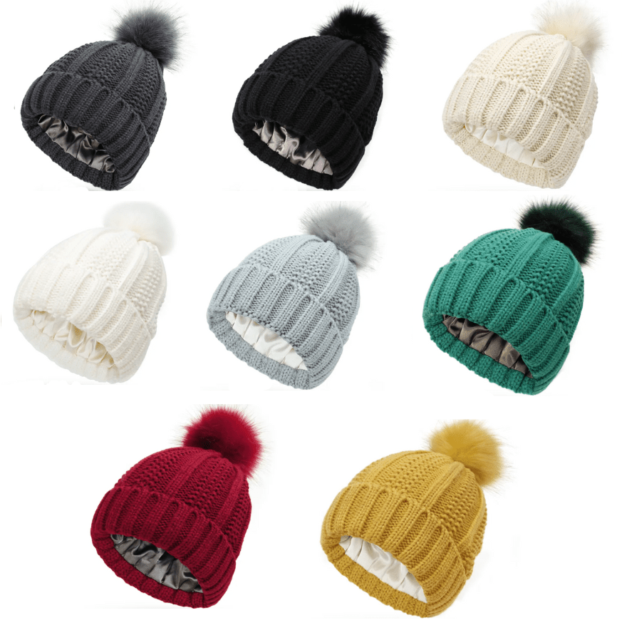 Cappello con Pon Pon Antistatico AuroraFlex con Fodera in Seta per Capelli Sani da Indossare Ogni Giorno
