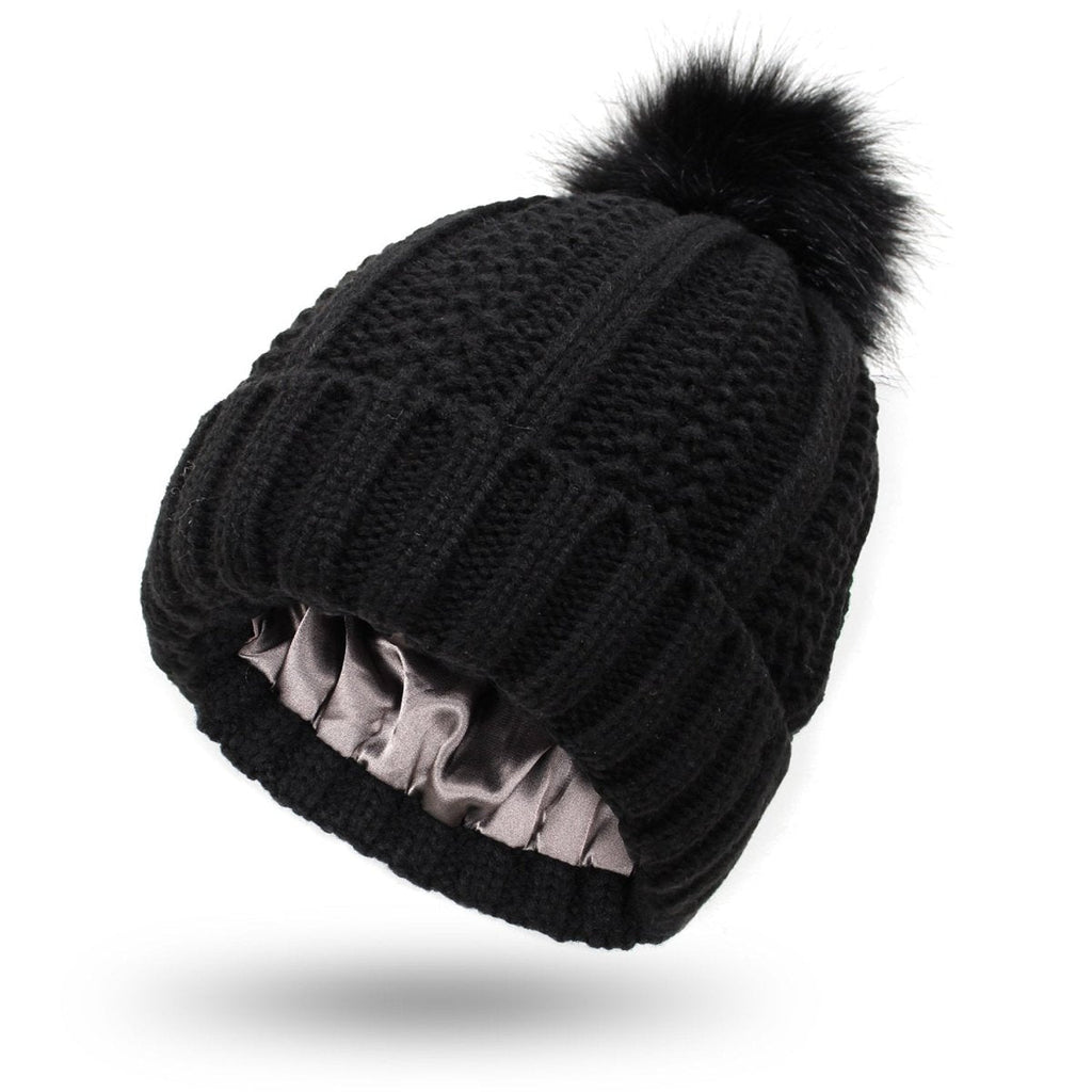 Cappello con Pon Pon Antistatico AuroraFlex con Fodera in Seta per Capelli Sani da Indossare Ogni Giorno