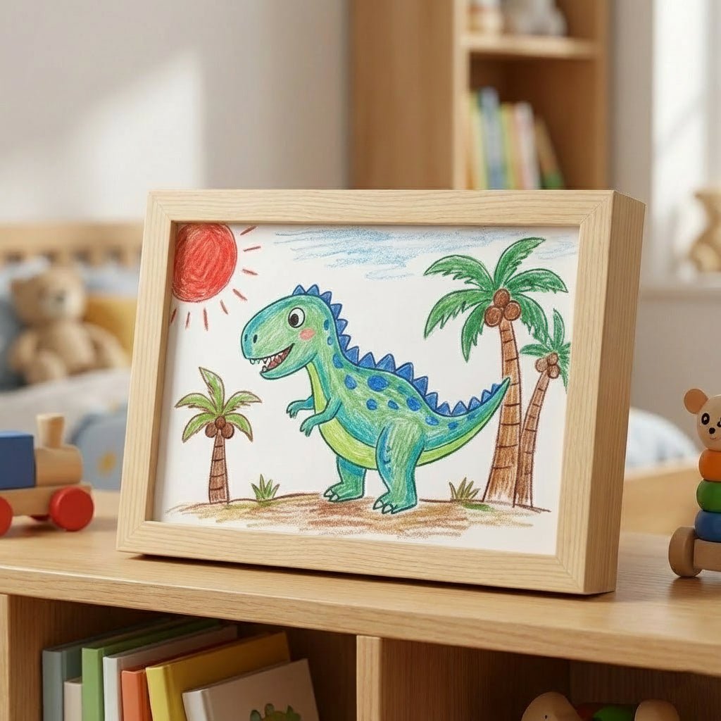 Sketchbox Holzoptik-Displayrahmen mit verstecktem Stauraum