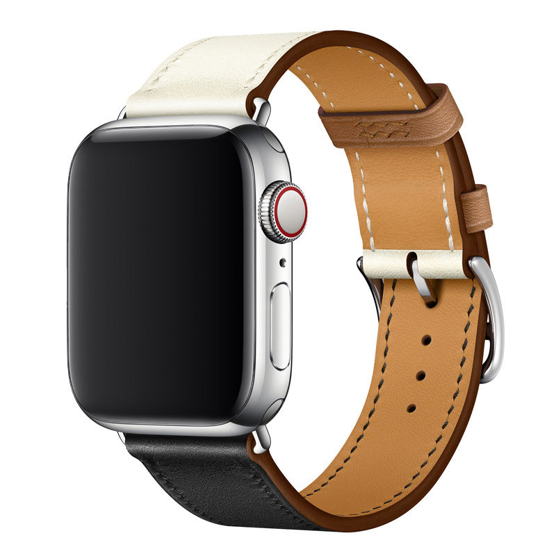 Cinturino Crescent in vera pelle cucito a mano per Apple Watch