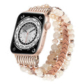 Elastisches Stretch-Perlen-Metall-Gliederarmband für Apple Watch