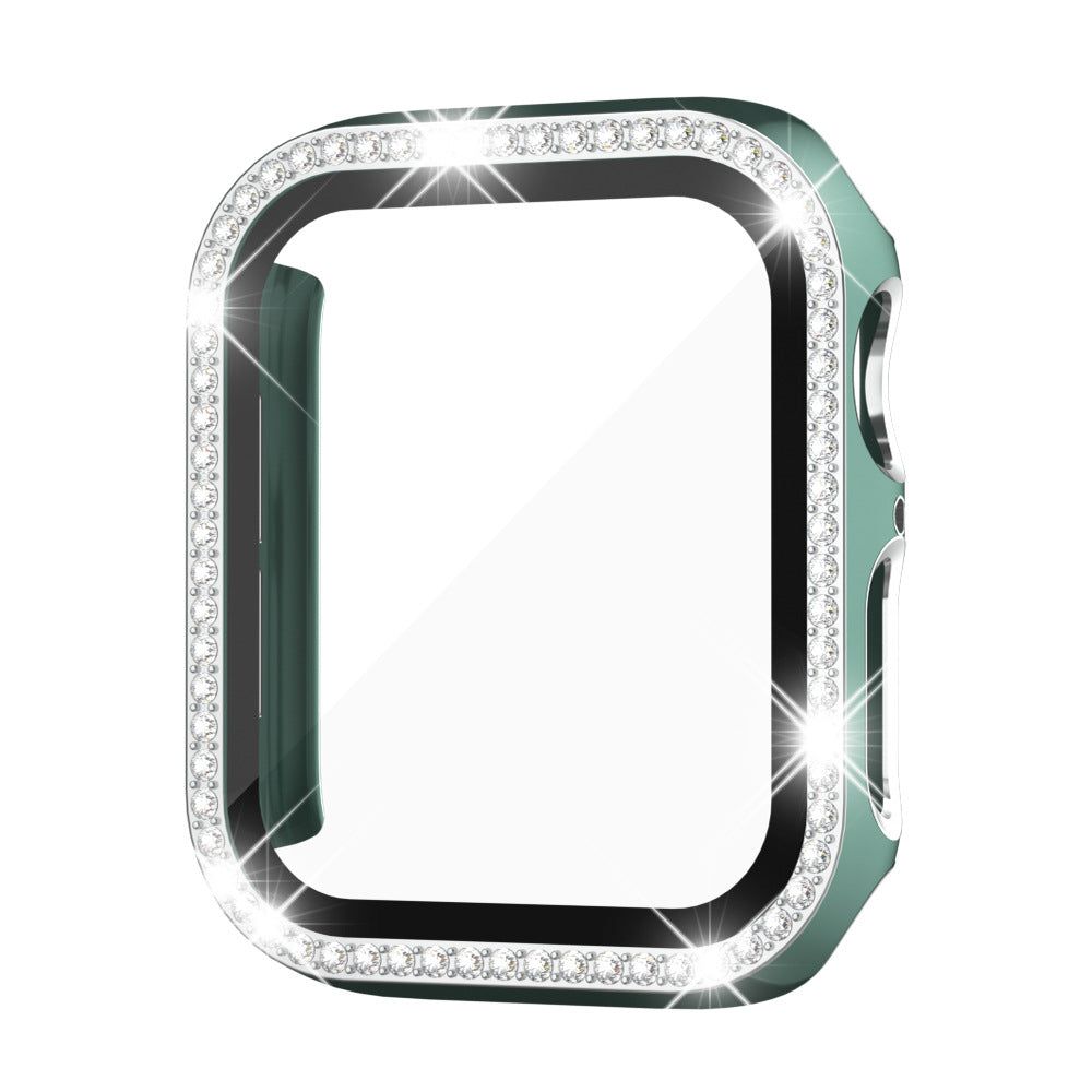 StellarGems pouzdro na Apple Watch s 9H tvrzeným sklem a kamínky rhinestone