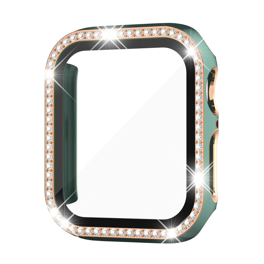 StellarGems pouzdro na Apple Watch s 9H tvrzeným sklem a kamínky rhinestone