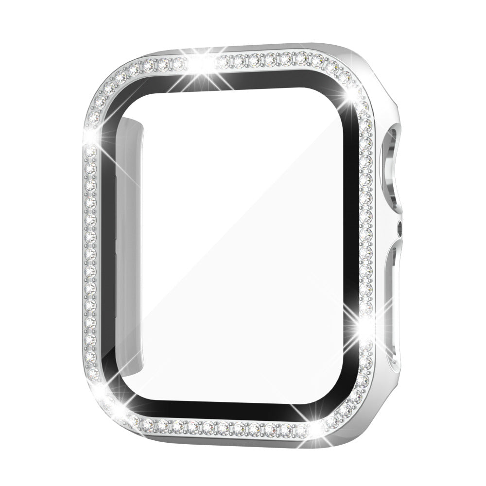 StellarGems pouzdro na Apple Watch s 9H tvrzeným sklem a kamínky rhinestone