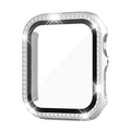 StellarGems pouzdro na Apple Watch s 9H tvrzeným sklem a kamínky rhinestone