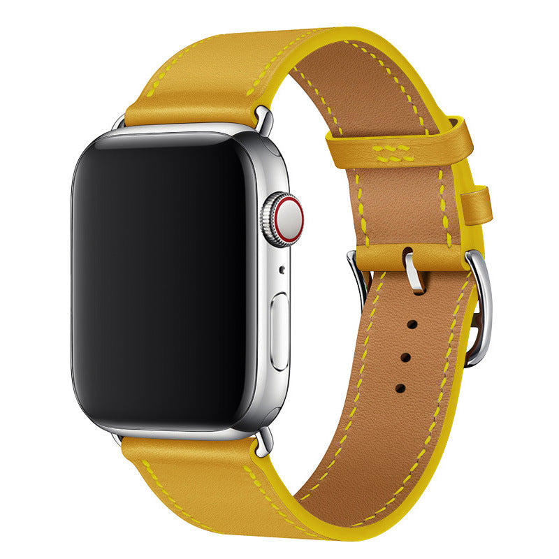 Cinturino Crescent in vera pelle cucito a mano per Apple Watch