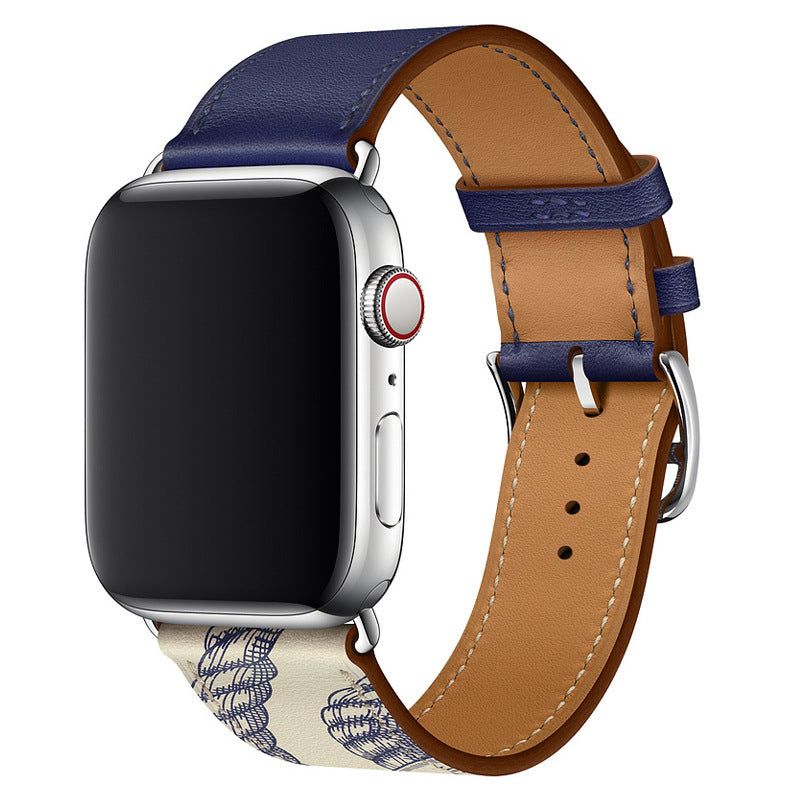 Cinturino Crescent in vera pelle cucito a mano per Apple Watch