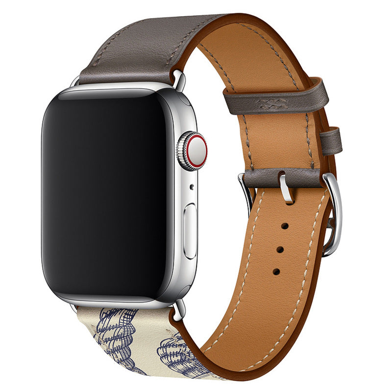 Cinturino Crescent in vera pelle cucito a mano per Apple Watch