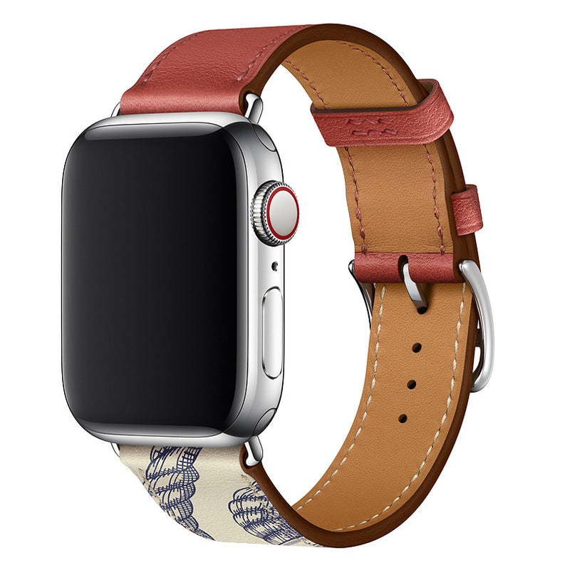 Cinturino Crescent in vera pelle cucito a mano per Apple Watch