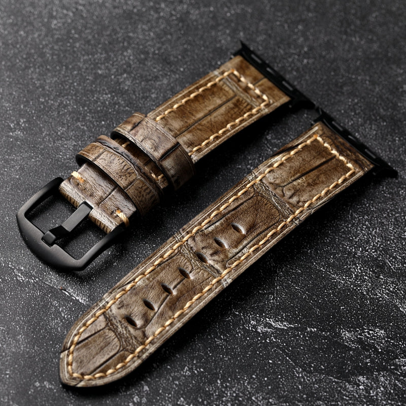 Pulseira para Smartwatch em Couro Top Grain Texturizado de Bambu Premium | Apple Watch