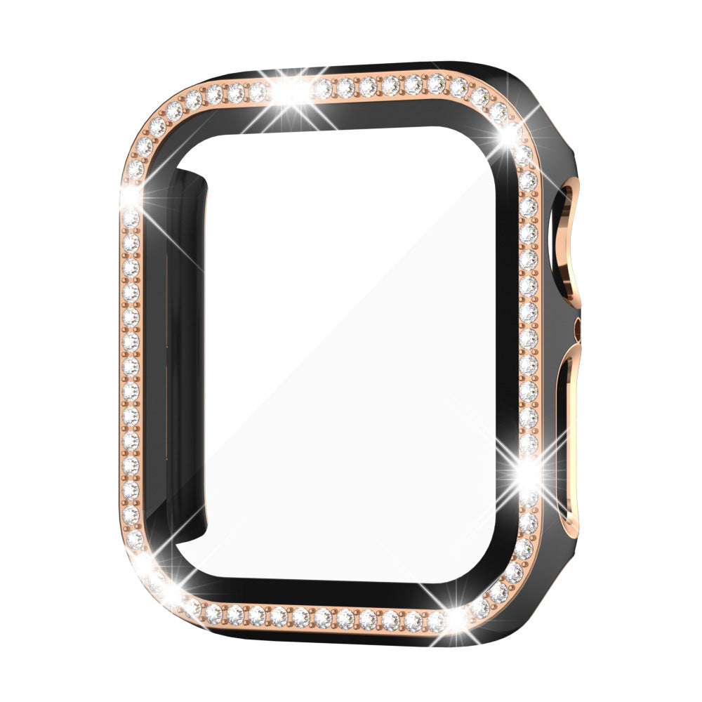 StellarGems pouzdro na Apple Watch s 9H tvrzeným sklem a kamínky rhinestone