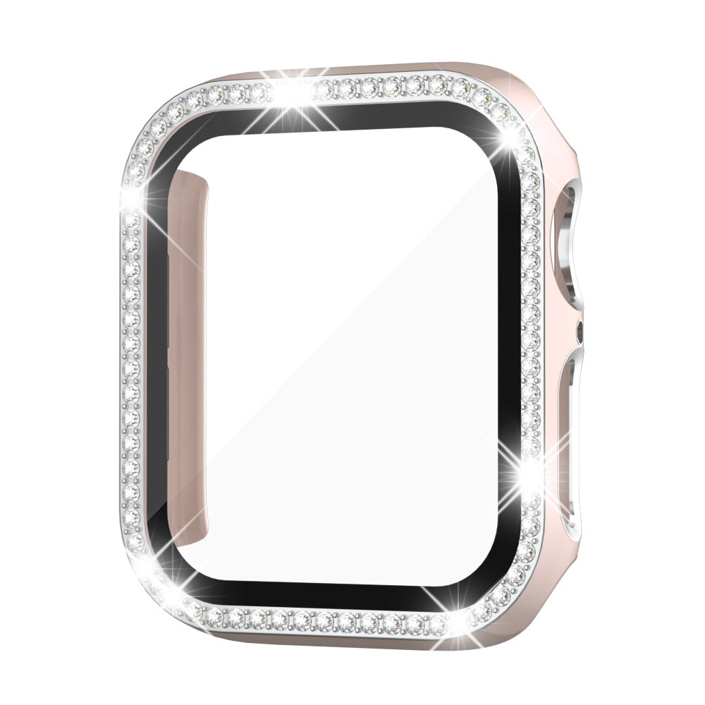StellarGems pouzdro na Apple Watch s 9H tvrzeným sklem a kamínky rhinestone