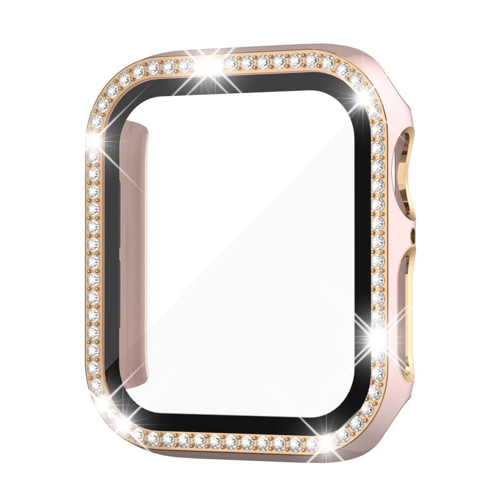 StellarGems pouzdro na Apple Watch s 9H tvrzeným sklem a kamínky rhinestone