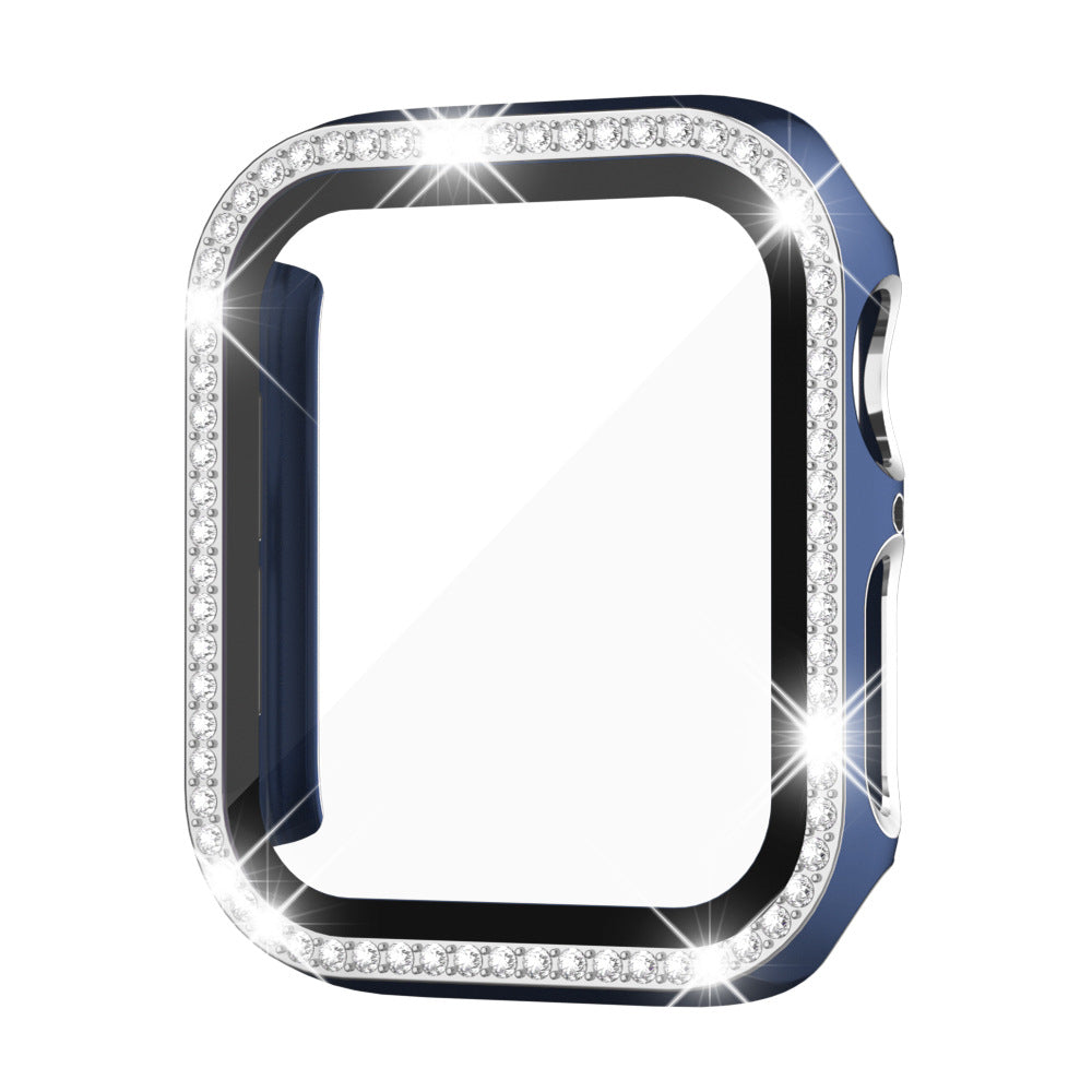 StellarGems pouzdro na Apple Watch s 9H tvrzeným sklem a kamínky rhinestone