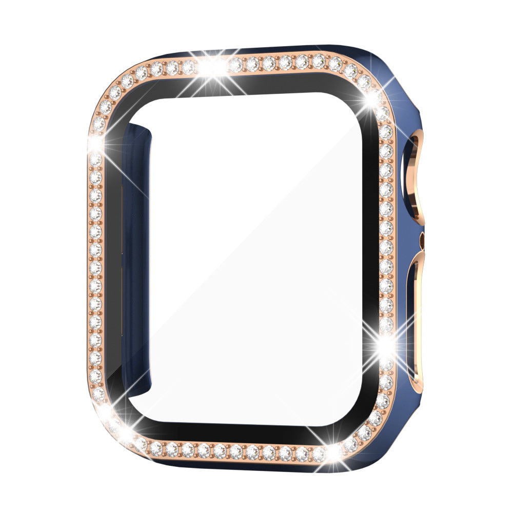 StellarGems pouzdro na Apple Watch s 9H tvrzeným sklem a kamínky rhinestone