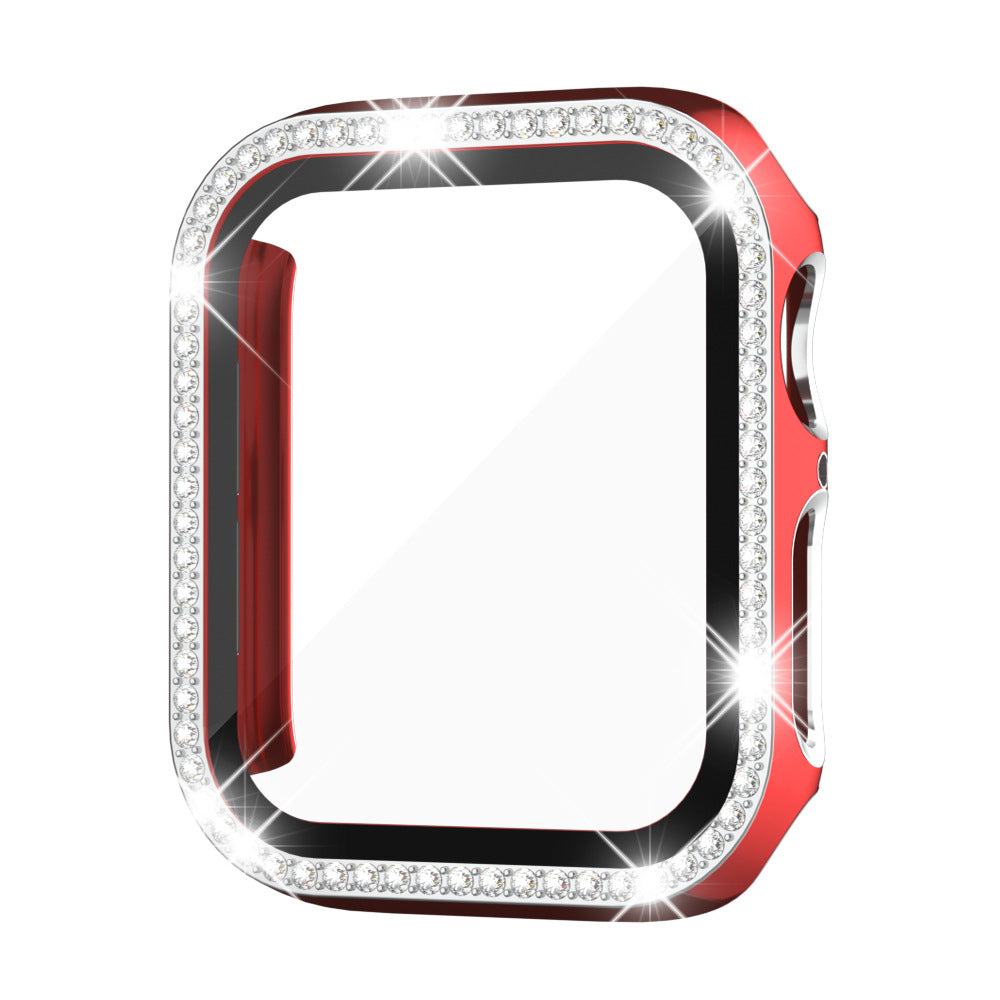 StellarGems pouzdro na Apple Watch s 9H tvrzeným sklem a kamínky rhinestone