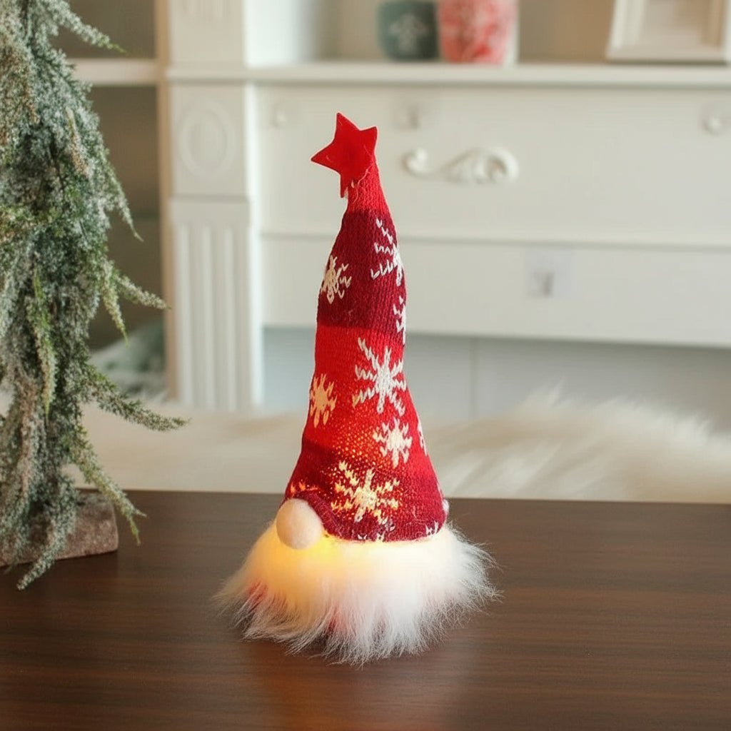 Gnomo Suave de Felpa LumaGnome con Iluminación LED Suave para Decoración Acogedora de Invierno