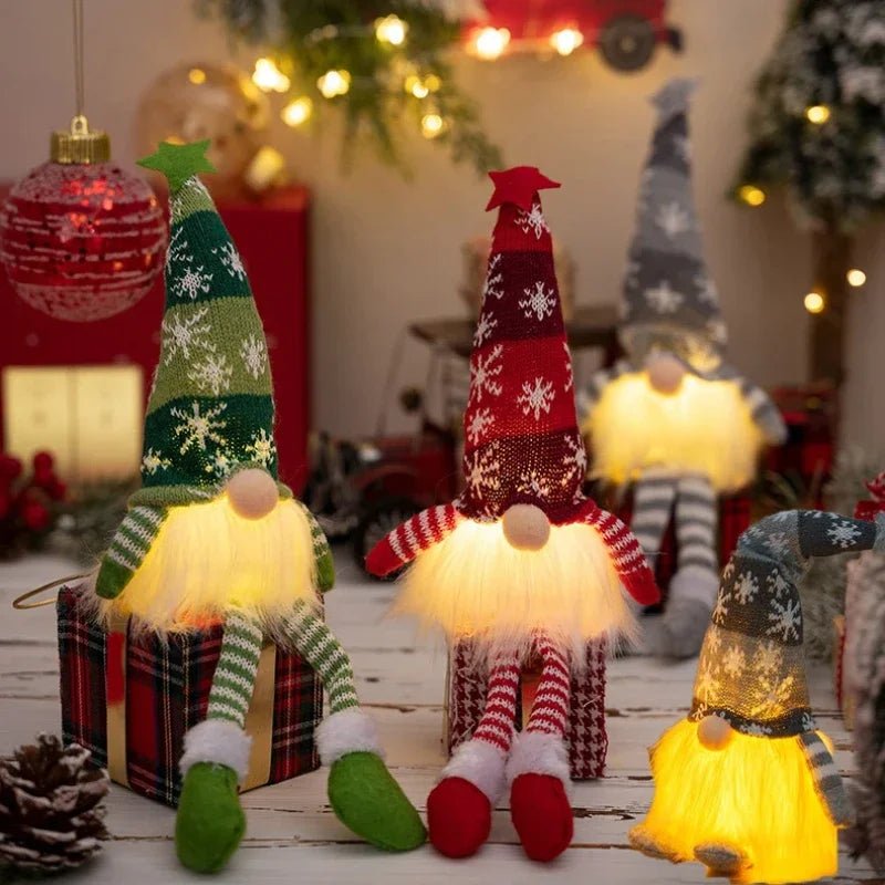 Gnomo Suave de Felpa LumaGnome con Iluminación LED Suave para Decoración Acogedora de Invierno
