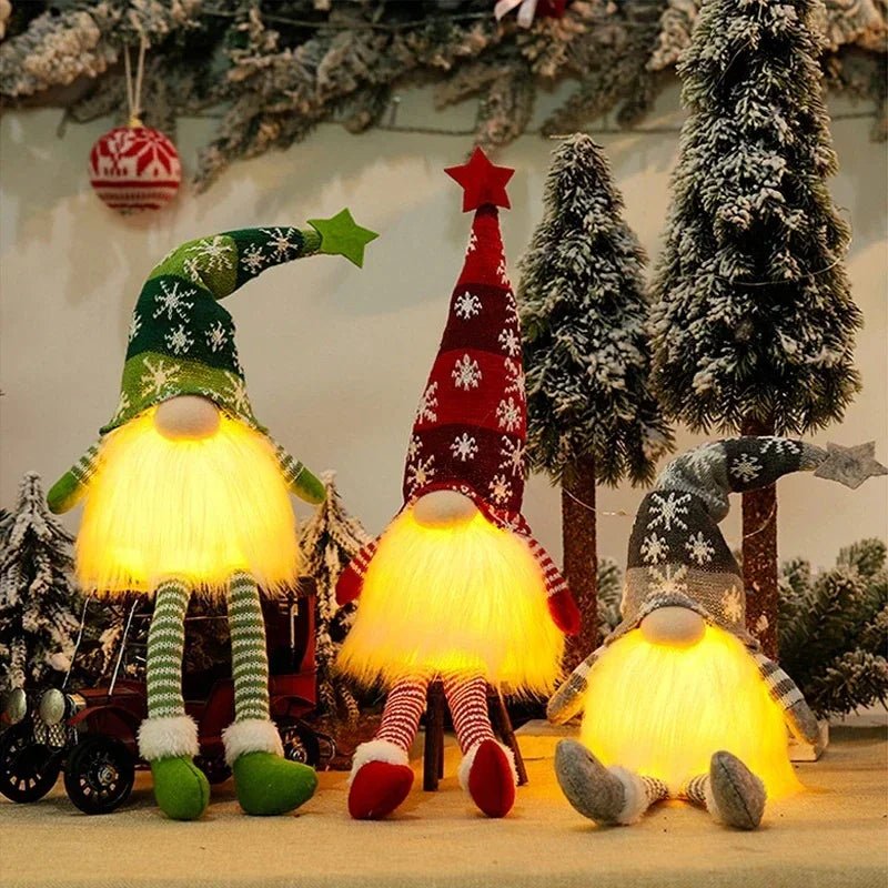 Gnomo Suave de Felpa LumaGnome con Iluminación LED Suave para Decoración Acogedora de Invierno