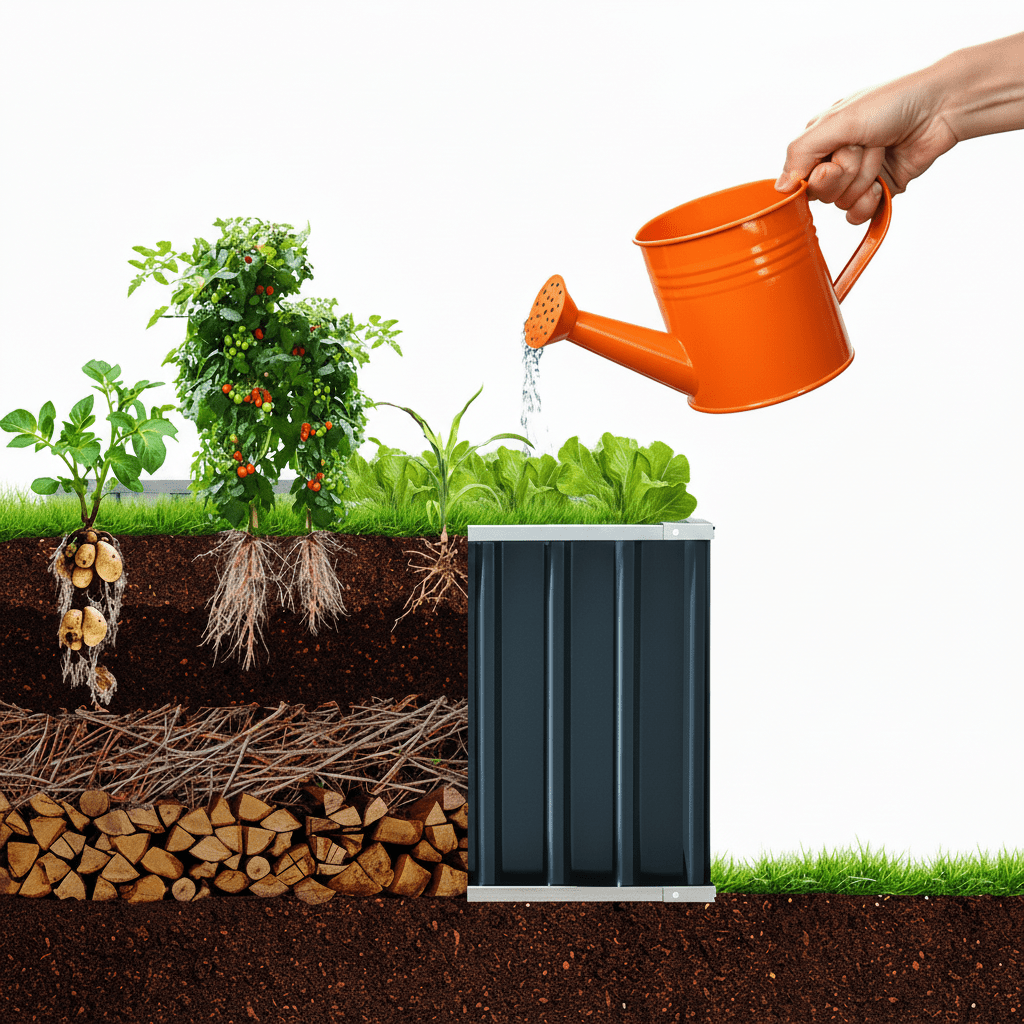 Soilframe Elevated Garden Bed in Galvanized Steel for Vegetables and Flowers