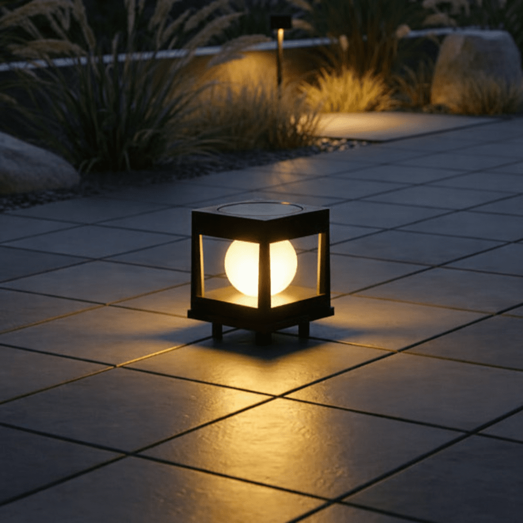 Lampa solară automată LumaPath pentru alei, grădini, de la amurg până în zori, fără cabluri, rezistentă la intemperii