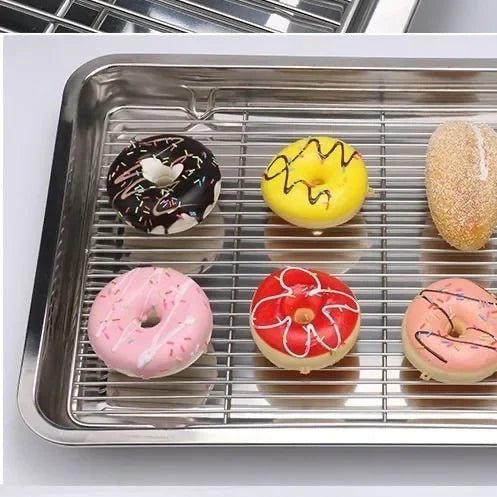 AeroBake Rustfritt Stål Bakeplate Sett med Avtakbar Avkjølingsrist for Profesjonelle Bakere