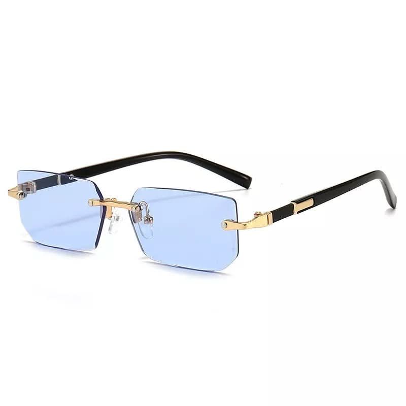 LumaVista 長方形リムレスサングラス UV400保護 メンズ・レディース用