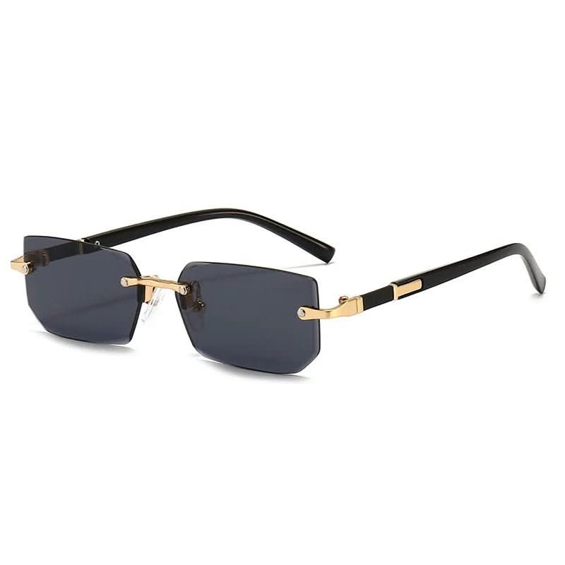LumaVista 長方形リムレスサングラス UV400保護 メンズ・レディース用