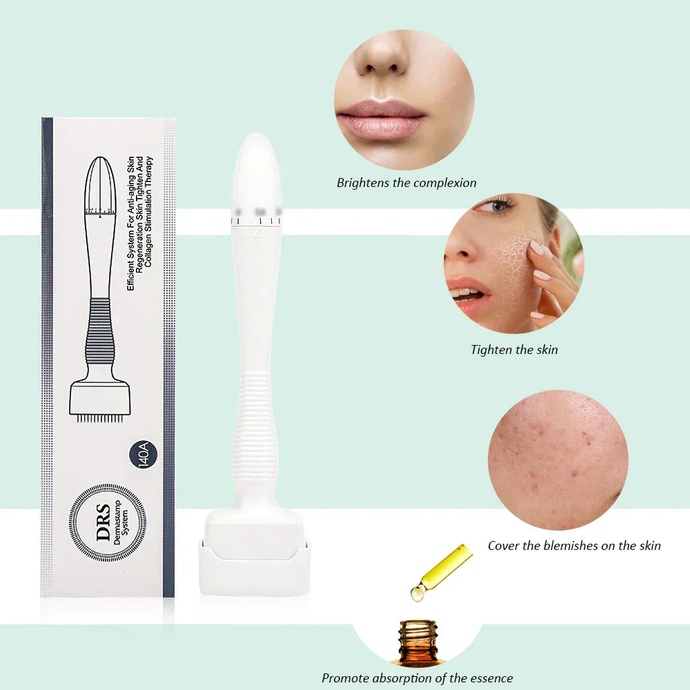 NovaDerm 140-igłowy derma roller z regulowanym pokrętłem do pielęgnacji skóry w domu