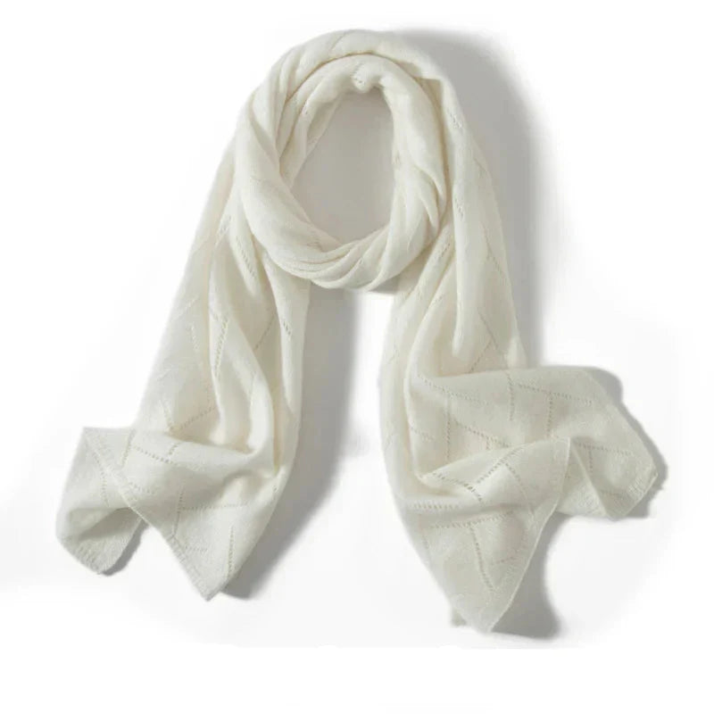 Patricia Cashmere Scarf for Women Soft and Warm Monochrome Knit Jacquard