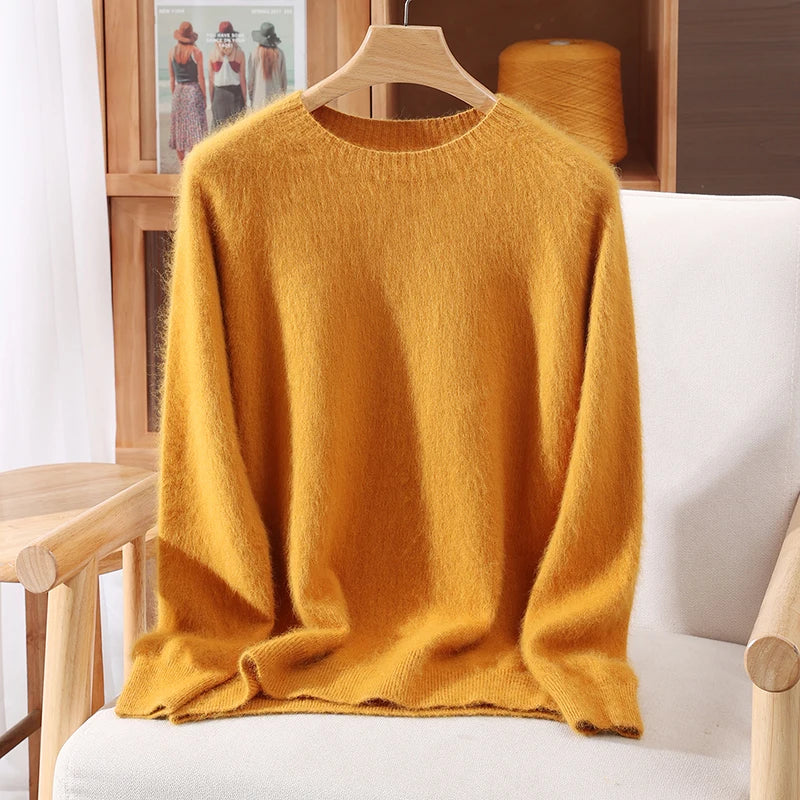 Suéter para mujer Aurelia Pure Cashmere con cuello redondo, ultra suave