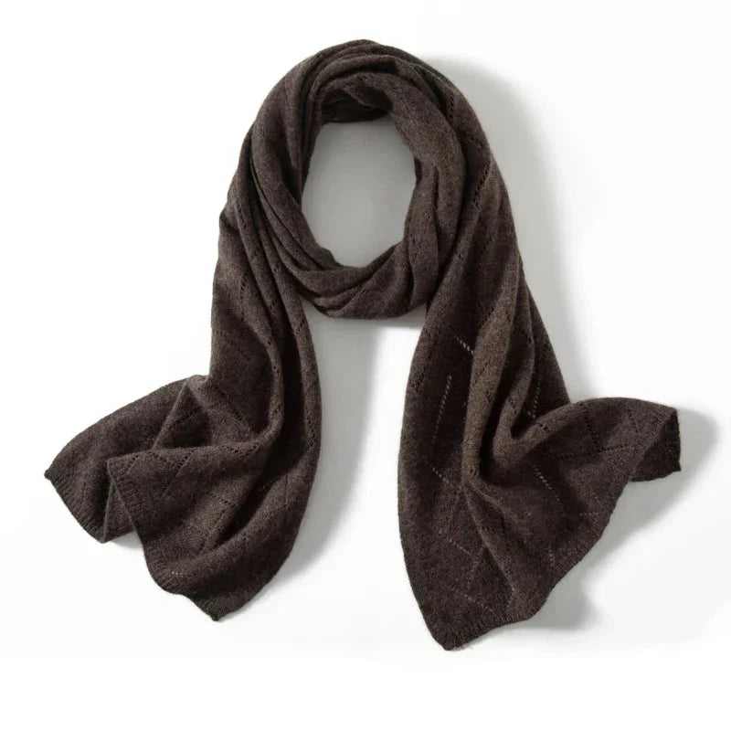 Patricia Cashmere Scarf for Women Soft and Warm Monochrome Knit Jacquard